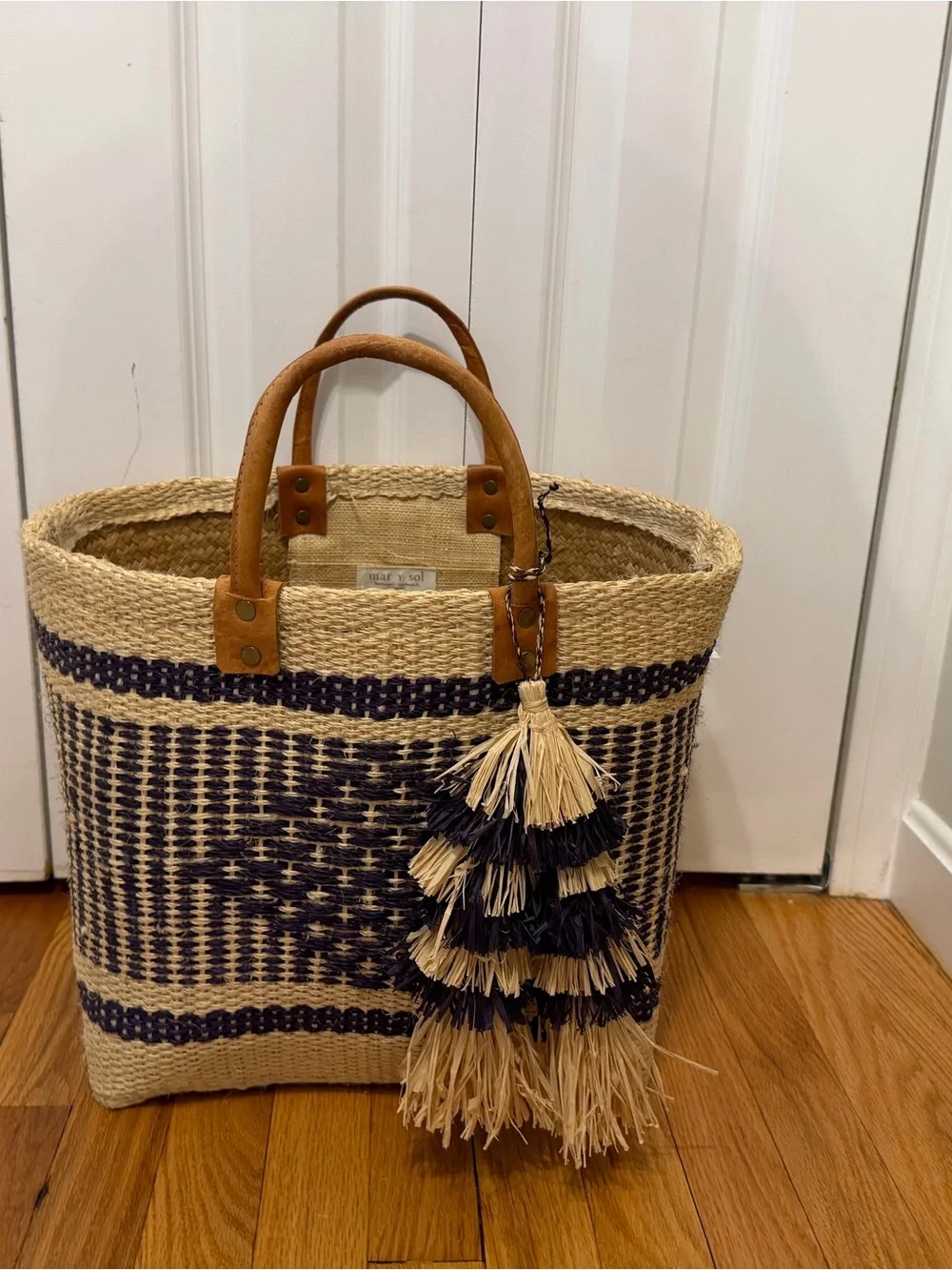 Mar y sol Ibiza Tote 100% woven sisal basket tote - Picture 10 of 16